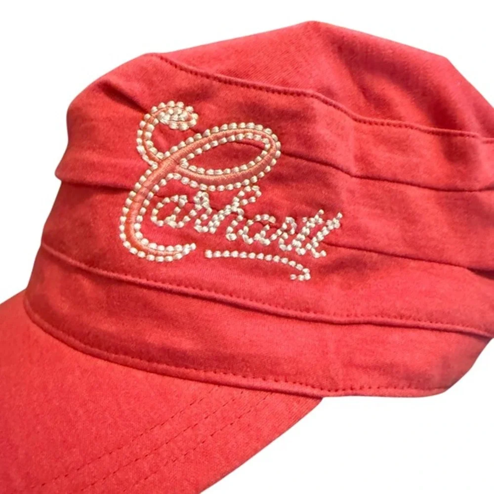 Y2K Carhartt Cadet Hat Cap Coral Pink Paris Hilton Bratz Grunge Military Style‎